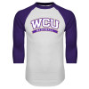 Thumbnail image for  White/Purple Raglan Baseball T Shirt