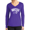 Thumbnail image for  Womens Purple Performance Long Sleeve V Neck Shirt