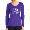 Thumbnail image for  Womens Purple Performance Long Sleeve V Neck Shirt