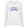 Thumbnail image for  Womens White Long Sleeve V Neck Tee
