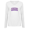 Thumbnail image for  Womens White Long Sleeve V Neck Tee
