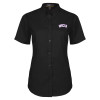 Thumbnail image for  Womens Black Twill Button Up Short Sleeve