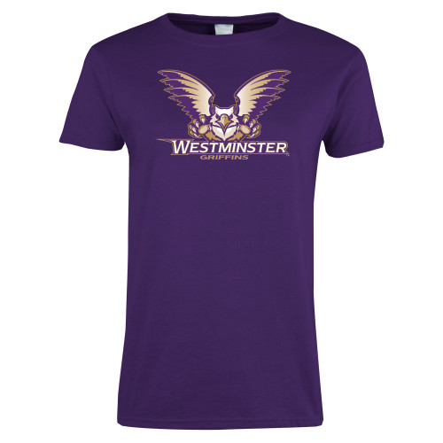  Womens Purple Short Sleeve Tee - Westminster Primary Mark
