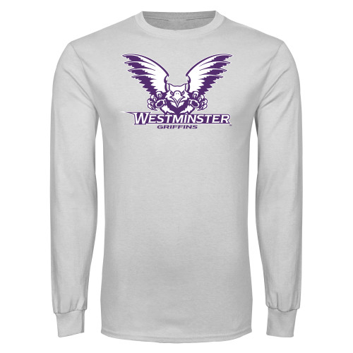  White Long Sleeve T Shirt - Westminster Primary Mark