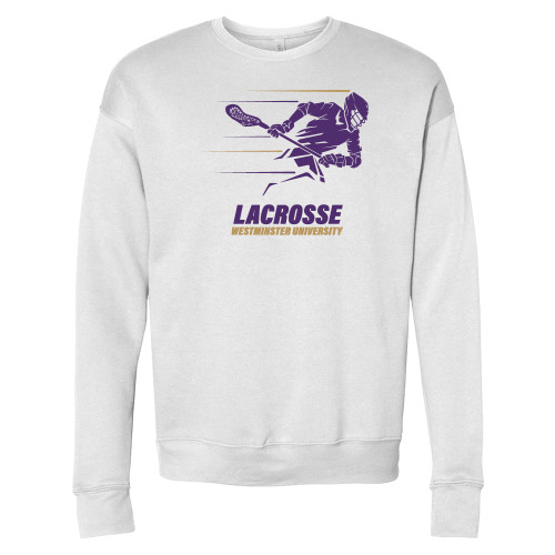  Bella + Canvas White Fleece Crew - Westminster Lacrosse