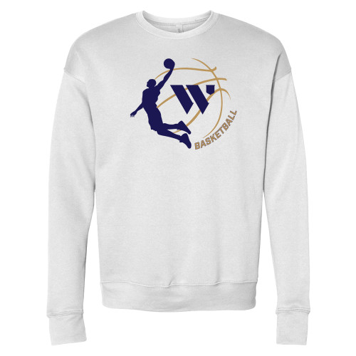  Bella + Canvas White Fleece Crew - Westminster Basketball