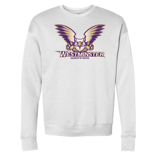  Bella + Canvas White Fleece Crew - Westminster Primary Mark