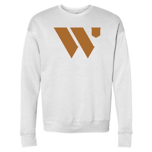  Bella + Canvas White Fleece Crew - WU Logo Mark