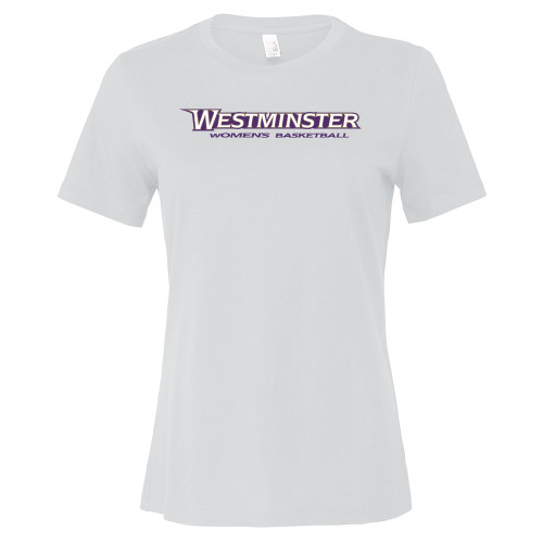  Bella + Canvas Womens White Relaxed Cotton T Shirt - Westminster University Womens Basketball