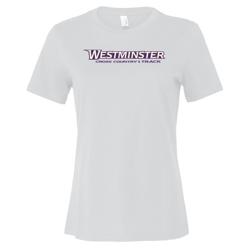  Bella + Canvas Womens White Relaxed Cotton T Shirt - Westminster University Cross Country and Track
