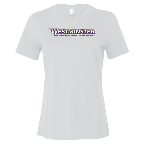  Bella + Canvas Womens White Relaxed Cotton T Shirt - Westminster University Womens Snowboard