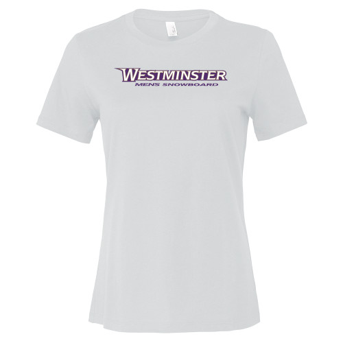  Bella + Canvas Womens White Relaxed Cotton T Shirt - Westminster University Mens Snowboard