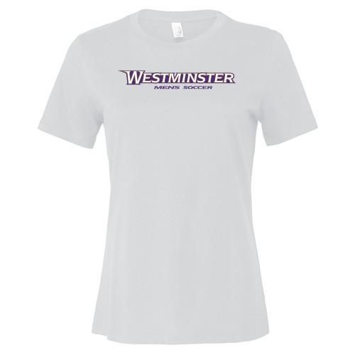  Bella + Canvas Womens White Relaxed Cotton T Shirt - Westminster University Mens Soccer