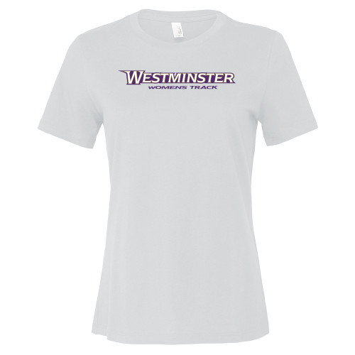  Bella + Canvas Womens White Relaxed Cotton T Shirt - Westminster University Womens Track