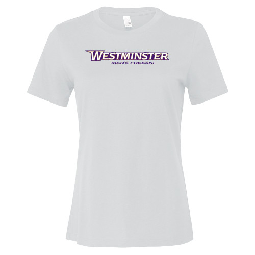  Bella + Canvas Womens White Relaxed Cotton T Shirt - Westminster University Mens Freeski