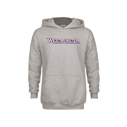  Youth Grey Fleece Hood - Westminster University Freeski and Snowboard