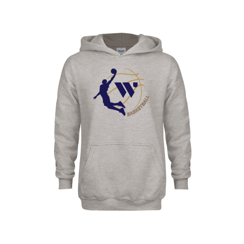  Youth Grey Fleece Hood - Westminster Basketball