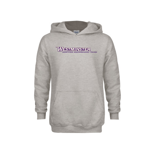  Youth Grey Fleece Hood - Westminster University Griffins Snowboard Team