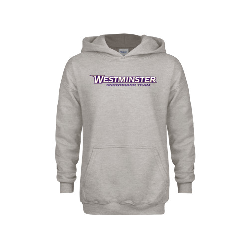  Youth Grey Fleece Hood - Westminster University Snowboard Team