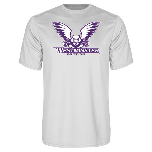  White Performance Tee - Westminster Primary Mark