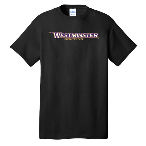  Extended Black T Shirt - Westminster Athletic Word Mark