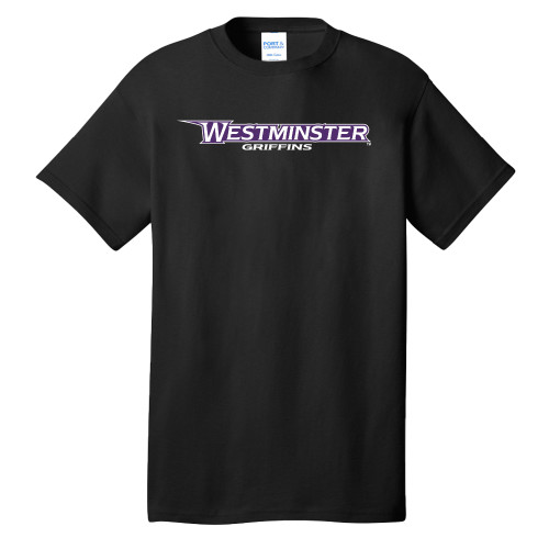  Extended Black T Shirt - Westminster Athletic Word Mark
