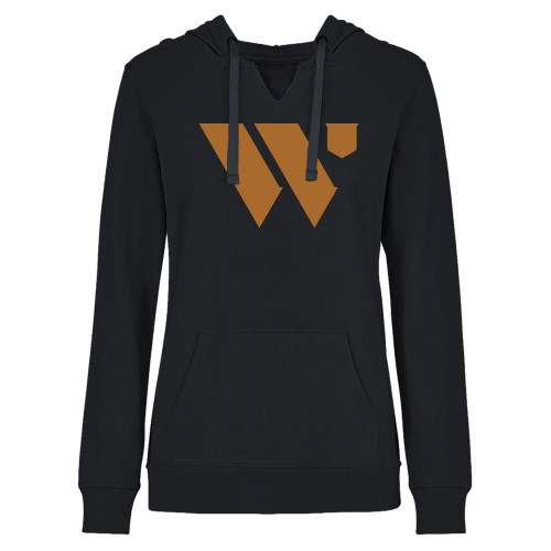  Womens Plus Black Hoodie - WU Logo Mark