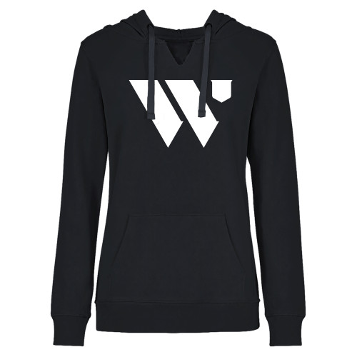 Womens Plus Black Hoodie - WU Logo Mark