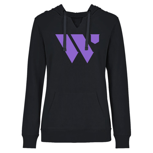  Womens Plus Black Hoodie - WU Logo Mark