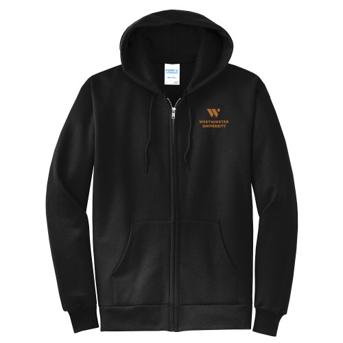  Extended Black Fleece Full Zip Hoodie - WU Westminster University