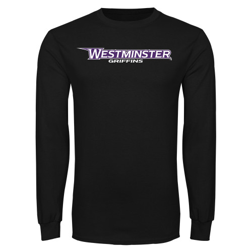  Black Long Sleeve T Shirt - Westminster Athletic Word Mark