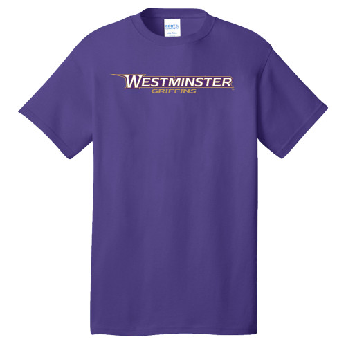 Extended Purple T Shirt - Westminster Athletic Word Mark