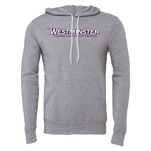  Bella + Canvas Heather Grey Fleece Hood - Westminster University Cross Country and Track