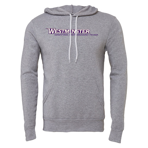  Bella + Canvas Heather Grey Fleece Hood - Westminster University Griffins Snowboard Team