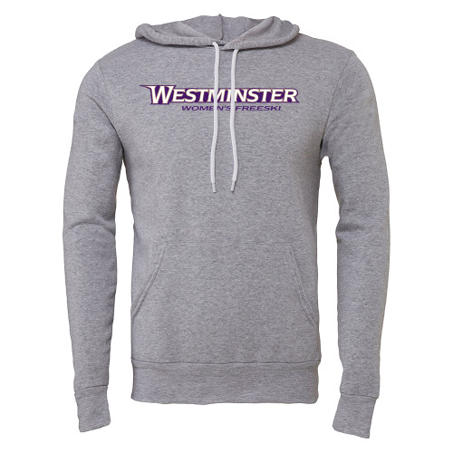  Bella + Canvas Heather Grey Fleece Hood - Westminster University Womens Freeski