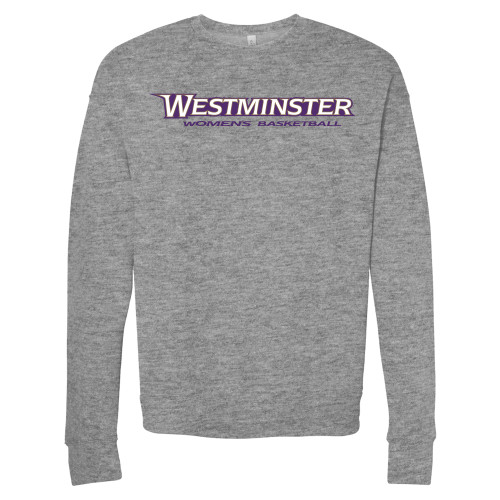  Bella + Canvas Heather Grey Fleece Crew - Westminster University Womens Basketball