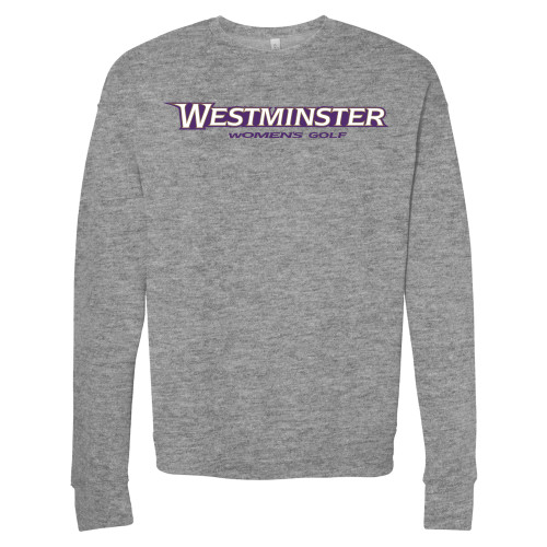  Bella + Canvas Heather Grey Fleece Crew - Westminster University Womens Golf