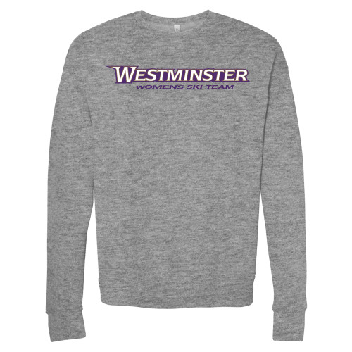  Bella + Canvas Heather Grey Fleece Crew - Westminster University Womens Ski Team