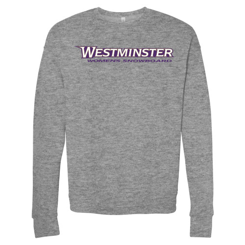  Bella + Canvas Heather Grey Fleece Crew - Westminster University Womens Snowboard