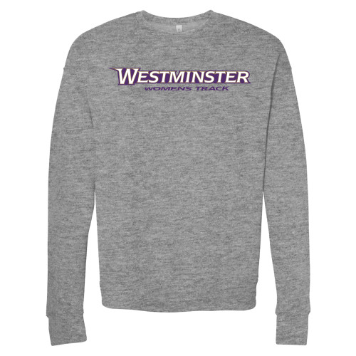  Bella + Canvas Heather Grey Fleece Crew - Westminster University Womens Track