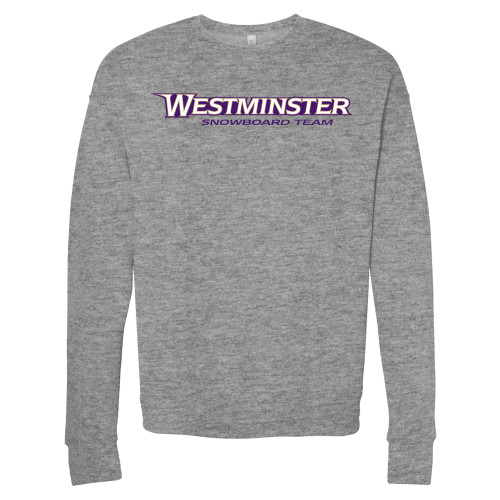  Bella + Canvas Heather Grey Fleece Crew - Westminster University Snowboard Team