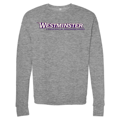  Bella + Canvas Heather Grey Fleece Crew - Westminster University Freeski and Snowboard