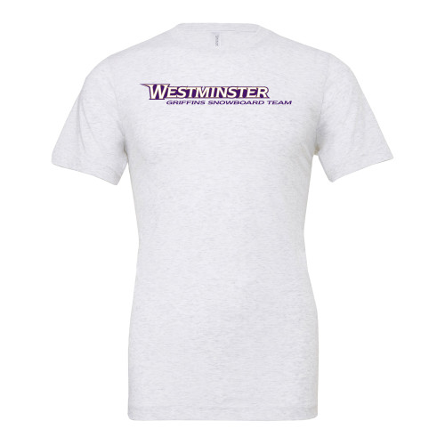 Bella + Canvas Ash Grey Jersey Cotton T Shirt - Westminster University Griffins Snowboard Team