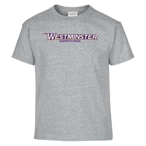  Youth Grey T Shirt - Westminster Athletic Word Mark