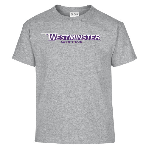 Youth Grey T Shirt - Westminster Athletic Word Mark