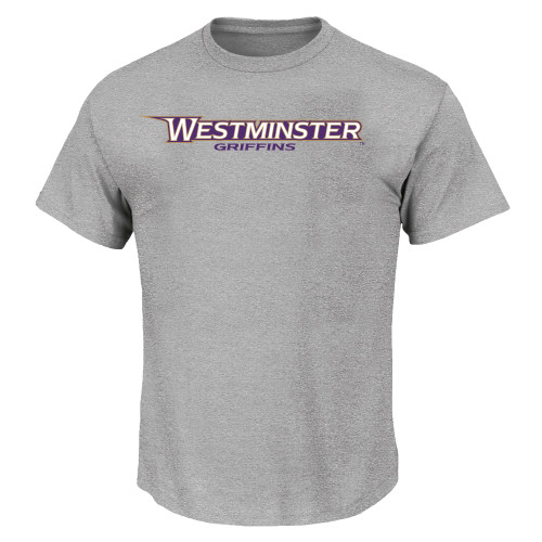  Tall Heather Grey T Shirt - Westminster Athletic Word Mark
