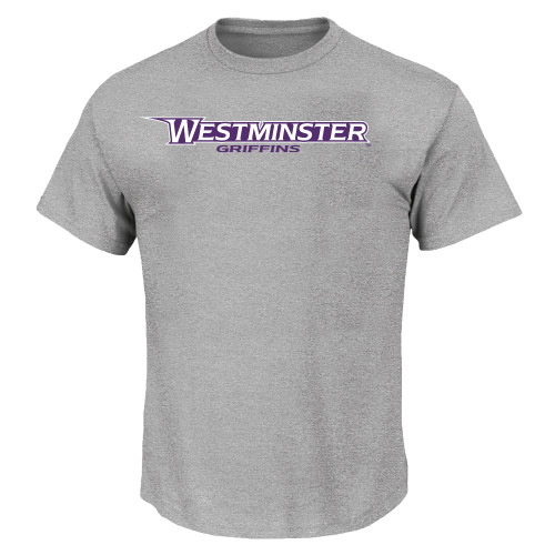  Tall Heather Grey T Shirt - Westminster Athletic Word Mark