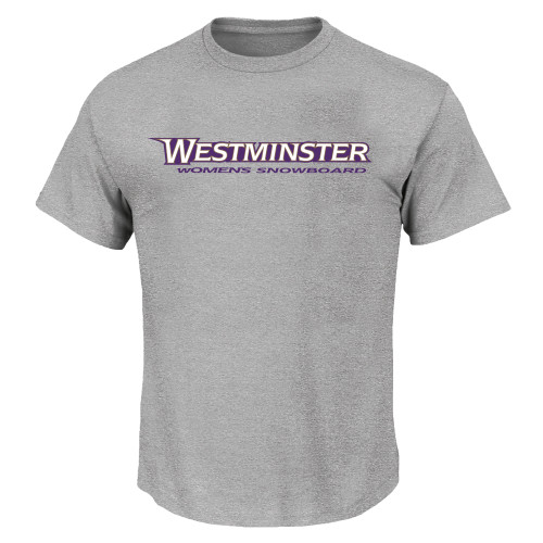  Tall Heather Grey T Shirt - Westminster University Womens Snowboard