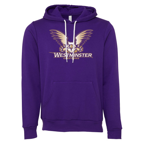  Bella + Canvas Purple Fleece Hood - Westminster Primary Mark