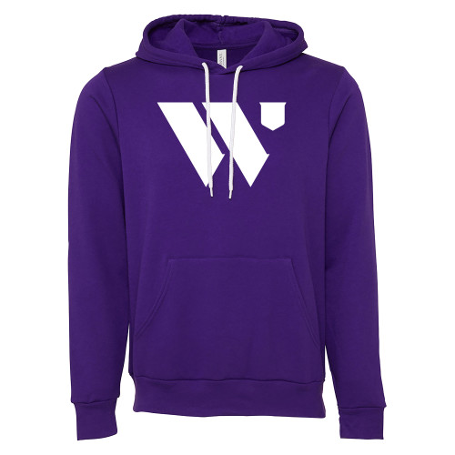  Bella + Canvas Purple Fleece Hood - WU Logo Mark